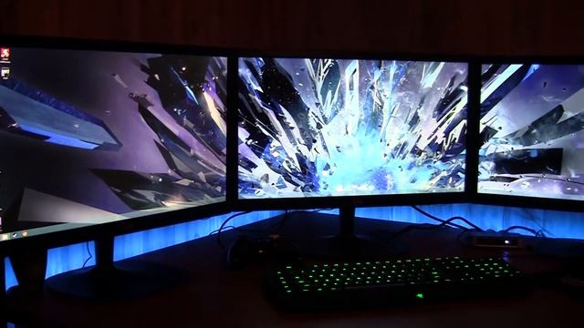 My Gaming/ Command Center! Triple Monitors, Custom Computer, and more! смотреть онлайн