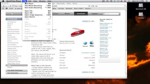 How to Play AVI files on Macbook - Using Perian Codec with Quicktime