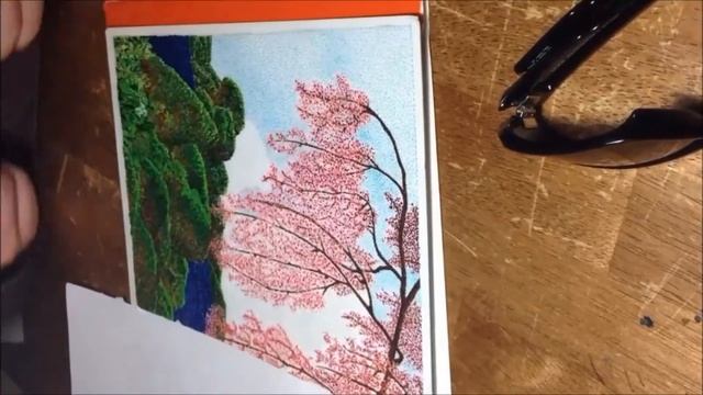 Holon Ink - Cheery Tree Pond Pointillism drawing смотреть онлайн