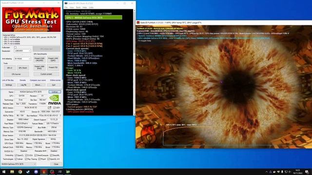 RTX 3070 Megalodon - Teste de Stress no Fur Mark смотреть онлайн