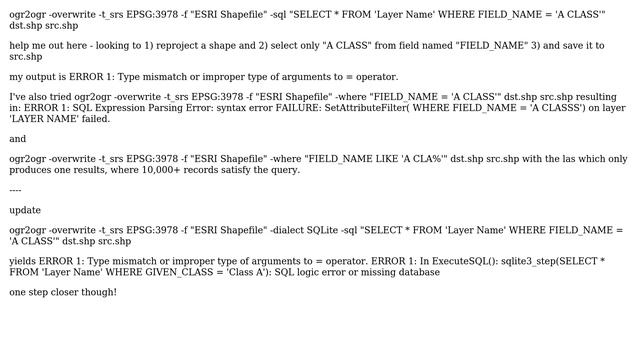 GIS: GDAL -SQL or -where options смотреть онлайн