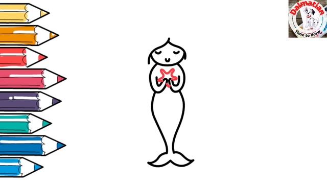 Как нарисовать Русалку с синими волосами. How to draw a mermaid смотреть онлайн