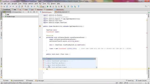 Android CountDown timer example. Android Studio 2.3.3 supported (NEW) 2017 смотреть онлайн