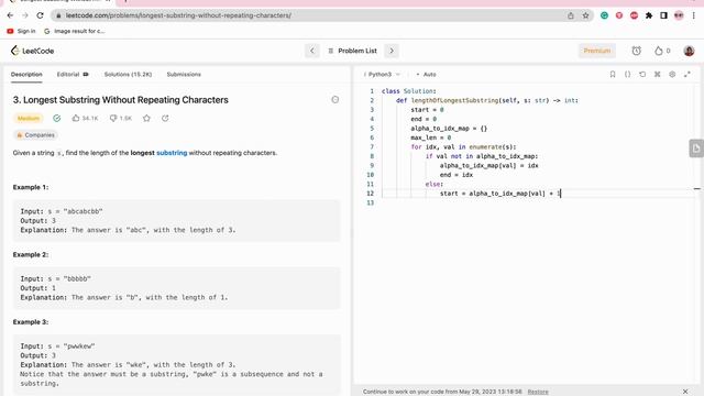 Longest Substring without Repeating Characters смотреть онлайн
