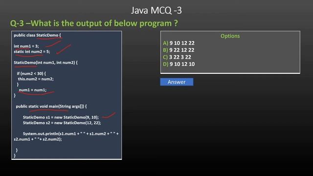 Java MCQ-3 Java static based question answer - 3 смотреть онлайн