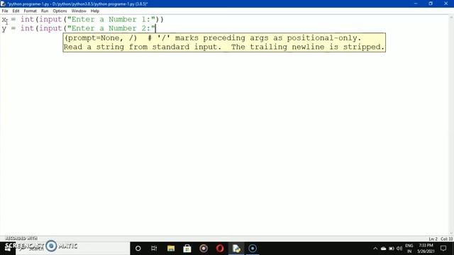 ADDITION TWO NUMBER IN PYTHON PROG-01 (ADDITION SYNTAX METHOD) смотреть онлайн