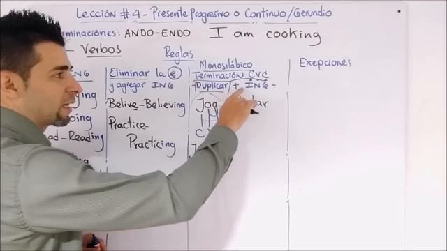 Lección 4 - Presente continuo, progresivo o gerundio afirmativo-Reglas ING | Curso inglés GRATIS смотреть онлайн