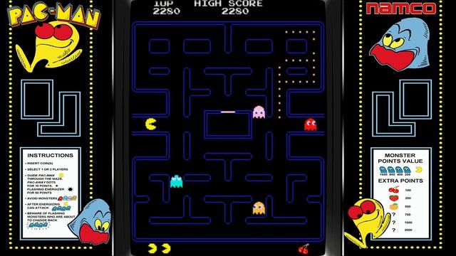 Pac-Man Classic Arcade Demo On Raspberry Pi 4 Running RetroPie - Pacman Video Game Demo смотреть онлайн