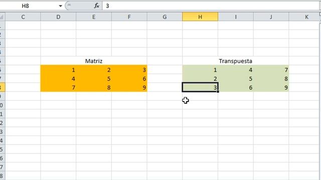 Transpuesta de una matriz en Excel | Álgebra lineal смотреть онлайн