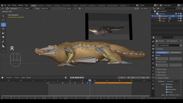 BLENDER 2.91 Анимация КРОКОДИЛА смотреть онлайн