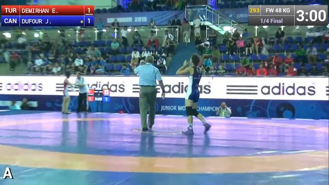1/4 FW - 48 kg: E. DEMIRHAN (TUR) df. J. DUFOUR (CAN), 6-5 смотреть онлайн