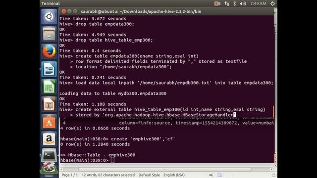 HBASE HIVE HADOOP CREATING EXTERNAL HIVE TABLE USING HIVE AND JOINS USING HIVE смотреть онлайн