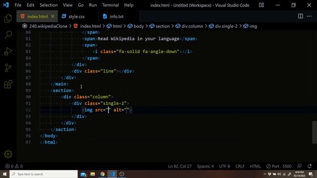 Wikipedia Home Page Clone with HTML & CSS смотреть онлайн