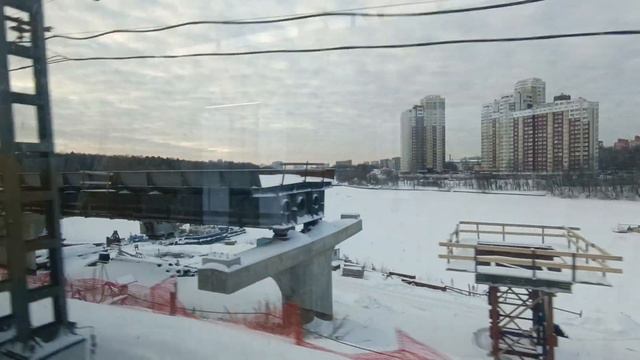 Перегон МЦД-3 Химки - Левобережная. Строительство моста через канал имени Москвы для V и VI пути ВС смотреть онлайн