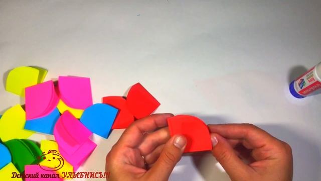 Разноцветный зонтик из бумаги | Поделки с детьми | Летние поделки смотреть онлайн