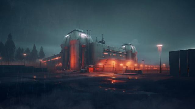 Facility Alpha- Dark Sci Fi Music (Soothing Ambient Background Music With Rain)