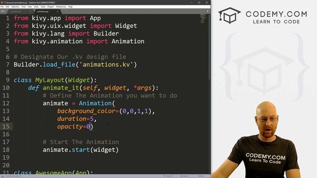 How To Create Animation With Kivy - Python Kivy GUI Tutorial #36 смотреть онлайн
