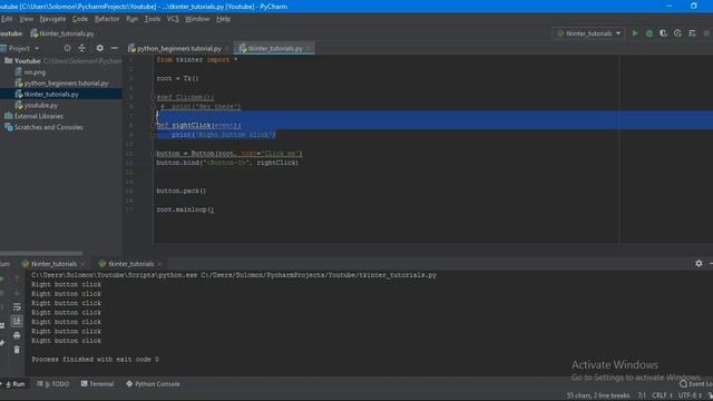 Python GUI with Tkinter 6 - Mouse click смотреть онлайн