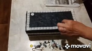 Декор коробки из под обуви.Украшаем пуговицами.Подарочная коробка.
