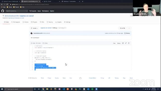 NashJS - August 2020 - How to deploy an Express API on Vercel with Shadow Smith смотреть онлайн