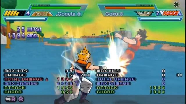 Dragon Ball Z Shin Budokai Another Road - Gogeta combo смотреть онлайн