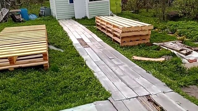 Как из старых паллет сделать дорожки на даче смотреть онлайн