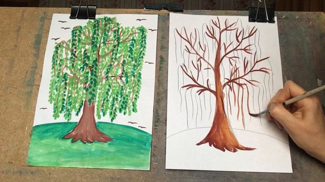 Здравствуйте. Тема «Ивушка» от 30.10.20 акварель, гуашь смотреть онлайн