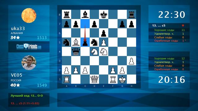 Chess Game Analysis: VE05 - uka33 : 1-0 (By ChessFriends.com) смотреть онлайн