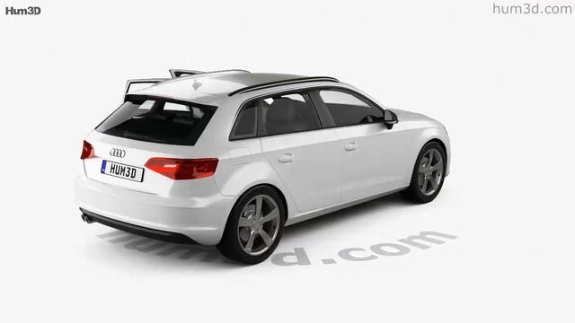 Audi A3 Sportback with HQ interior 2013 3D model by Hum3D.com смотреть онлайн