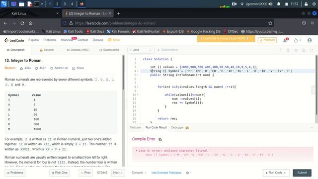 Leetcode Daily Challenge | Integer to Roman смотреть онлайн