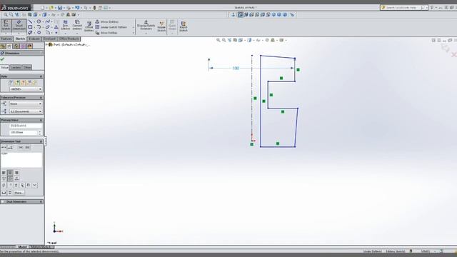SOLIDWORKS revolve sketch dimension technique смотреть онлайн