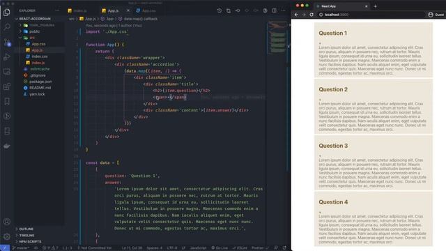 Build a React Accordion from Scratch | ReactJS tutorial смотреть онлайн