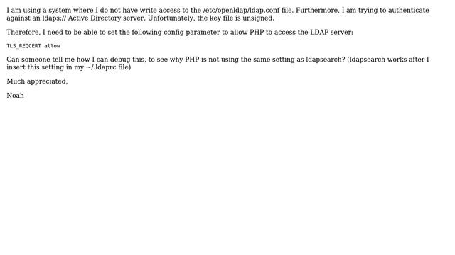 DevOps & SysAdmins: How can I get PHP to read my .ldaprc file? смотреть онлайн