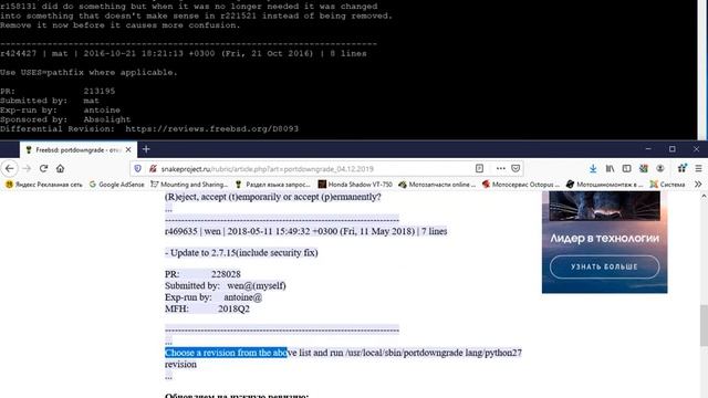 FreeBSD: portdowngrade откат порта на раннюю версию смотреть онлайн