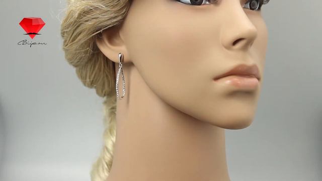 Bije.ru: Длинные серьги с покрытием белым золотом и кристаллами Swarovski Gunnel (Гуннель) смотреть онлайн