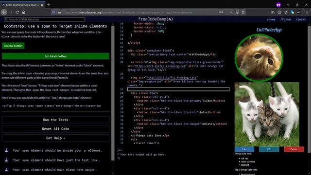 Learn Bootstrap Use a span to Target Inline Elements freeCodeCamp org смотреть онлайн