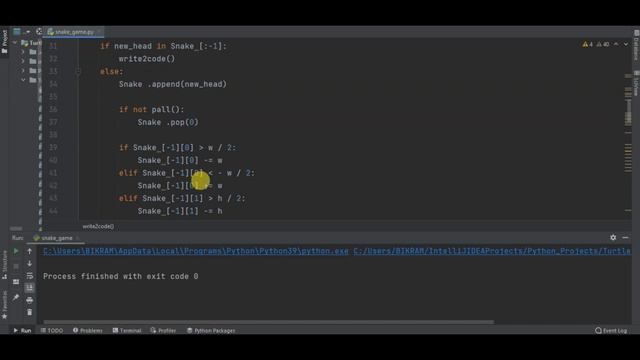 Snake Game with Python Turtle Graphics within 2:55 mins | Python project | write2code | смотреть онлайн