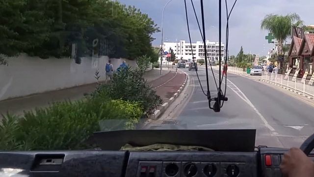 Jorney from Ayia Napa to Larnaca airport. Cyprus from the bus. смотреть онлайн