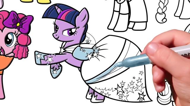 MY LITTLE PONY Coloring Pages - Dresses. How to color My Little Pony. Easy Drawing Tutorial Art. ML смотреть онлайн