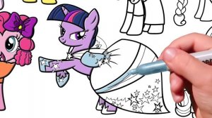 MY LITTLE PONY Coloring Pages - Dresses. How to color My Little Pony. Easy Drawing Tutorial Art. ML