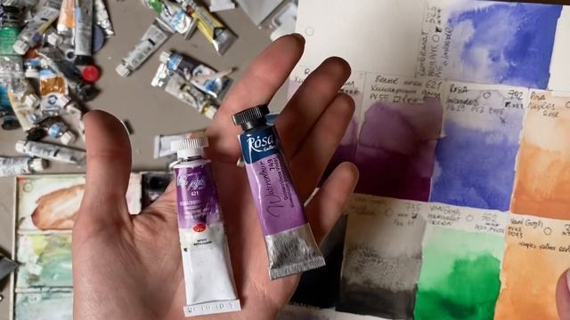 Ругаю и хвалю Акварель от Rosa, Rembrandt, Van Gogh, Белые ночи, Sennelier. Разбор палитры