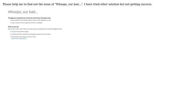 Magento: Getting error in Magento Admin panel "Whoops, our bad..." смотреть онлайн