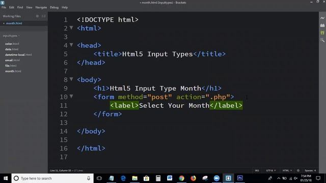 Html5 Input type : Input type month смотреть онлайн