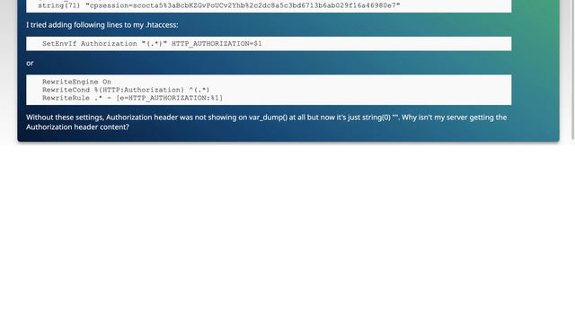 Authorization header is empty on PHP var_dump() смотреть онлайн