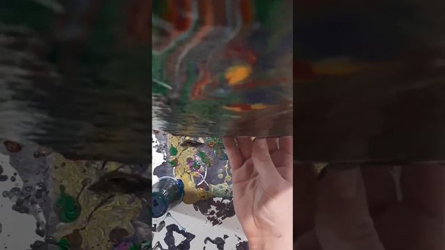 #SHORTS !  Лента заливается мраморным рулоном, заливается росписью