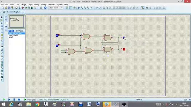 Flip Flop D @ Proteus