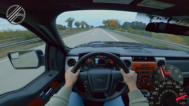 Ford F150 Raptor SVT 6.2 V8 416 PS Top Speed Drive On German Autobahn No Speed Limit POV #FORDF150