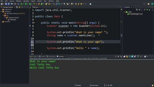 Learn JAVA user input | Tutorial #3 | Java programming for beginners | Cool Techy Guy смотреть онлайн