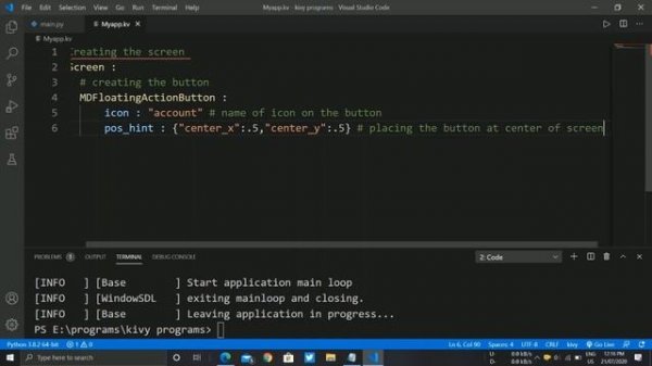 Creating Floating Action Button Using KIVYMD || MDFloatingActionButton || Mobile App Development