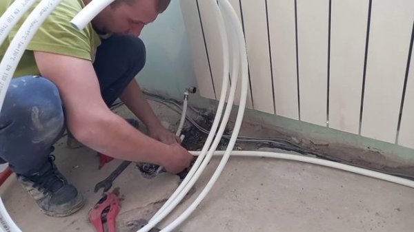 Теплый пол от батареи отопления своими руками за 5 т.р .